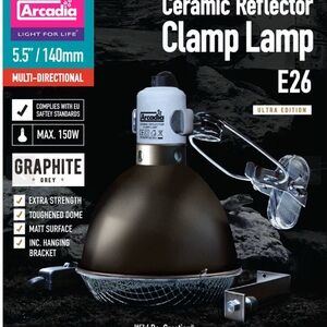 Arcadia Graphite Ceramic Reflector Clamp Lamp